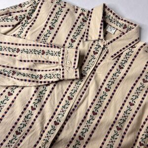 Vintage Long Sleeve Button Up Shirt | Size Med? | Hearts Cottagecore Retro Y2K